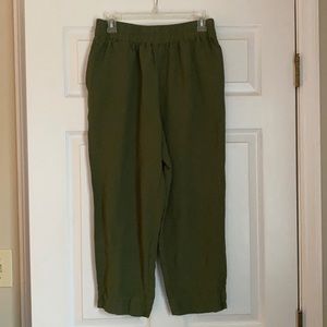 Madewell Wide Leg Cropped Linen Pants